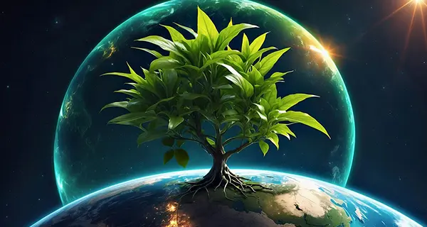 地球绿植图